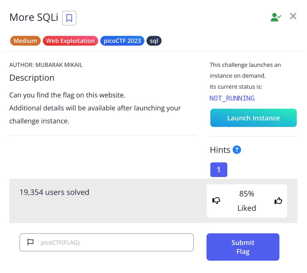 More SQLiの問題文